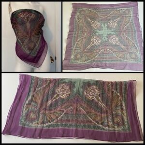 Purple Print Scarf / handkerchief top
